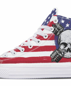 usa weight trainer skull high top canvas shoes
