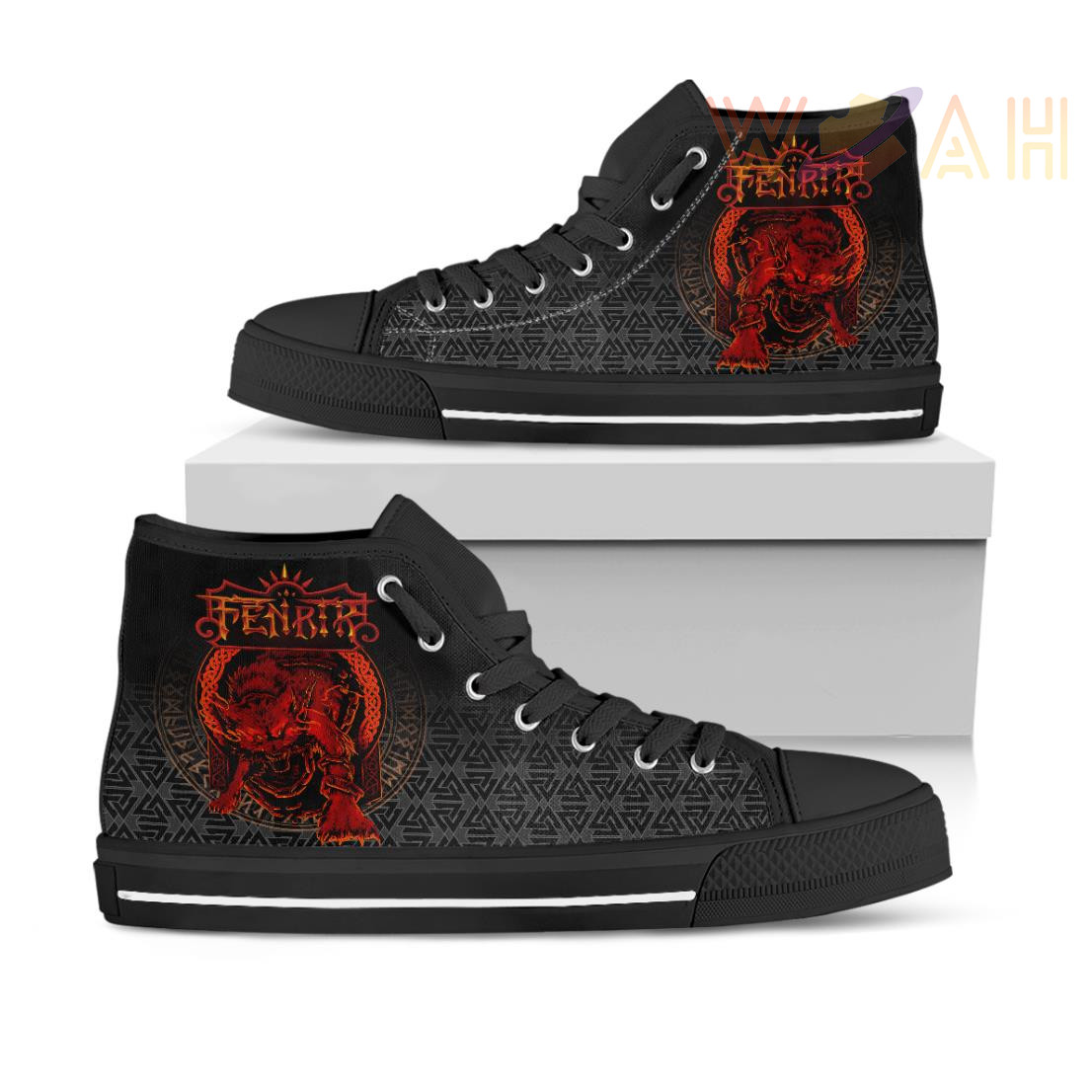 Viking High Top Shoe - Viking Fenrir Norse 3d - WoahTee