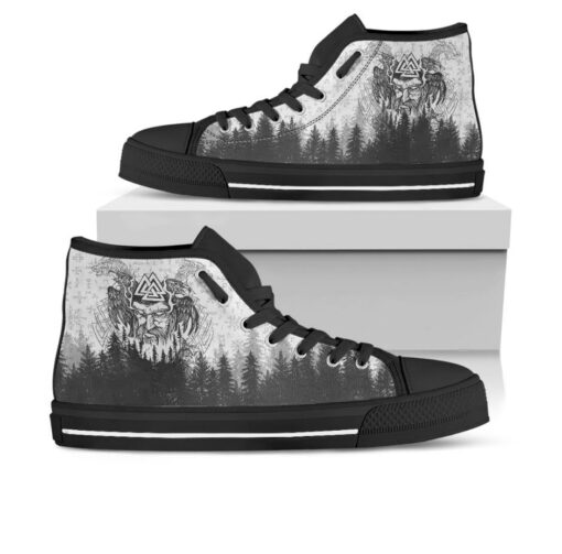 viking high top shoe viking odin and raven forest