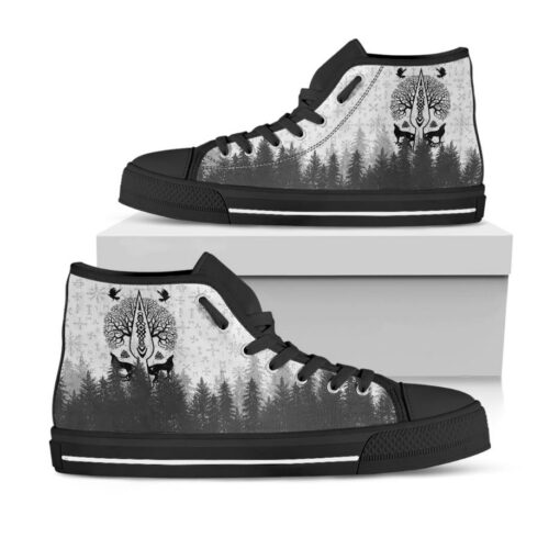 viking high top shoe viking spear of odin forest