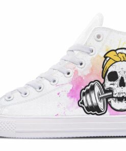 water color splat skull high top canvas shoes
