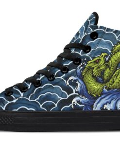 water dragon high top canvas shoes