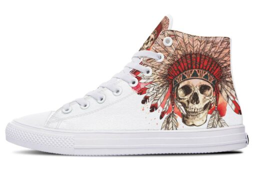 watercolor native chief high top canvas shoes