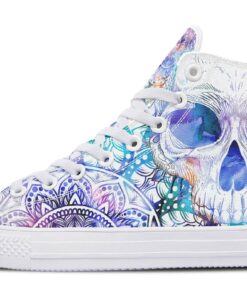 watercolor skull madness high top canvas shoes