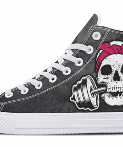 weight skull high top canvas shoes