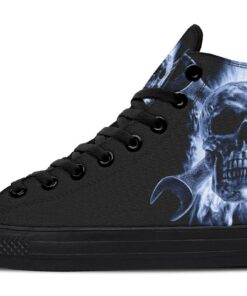 wrench in blue fire high top canvas shoes