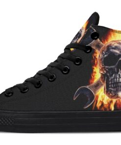 wrench in fire high top canvas shoes