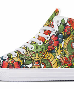 yellow dragon claw high top canvas shoes